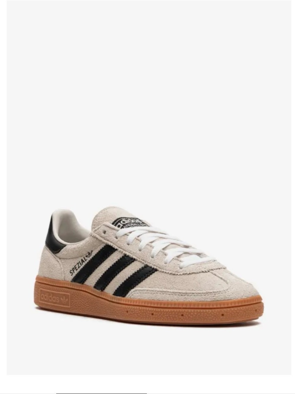 adidas Beige Suede Sneakers with Black Stripes - Picture 2 of 9